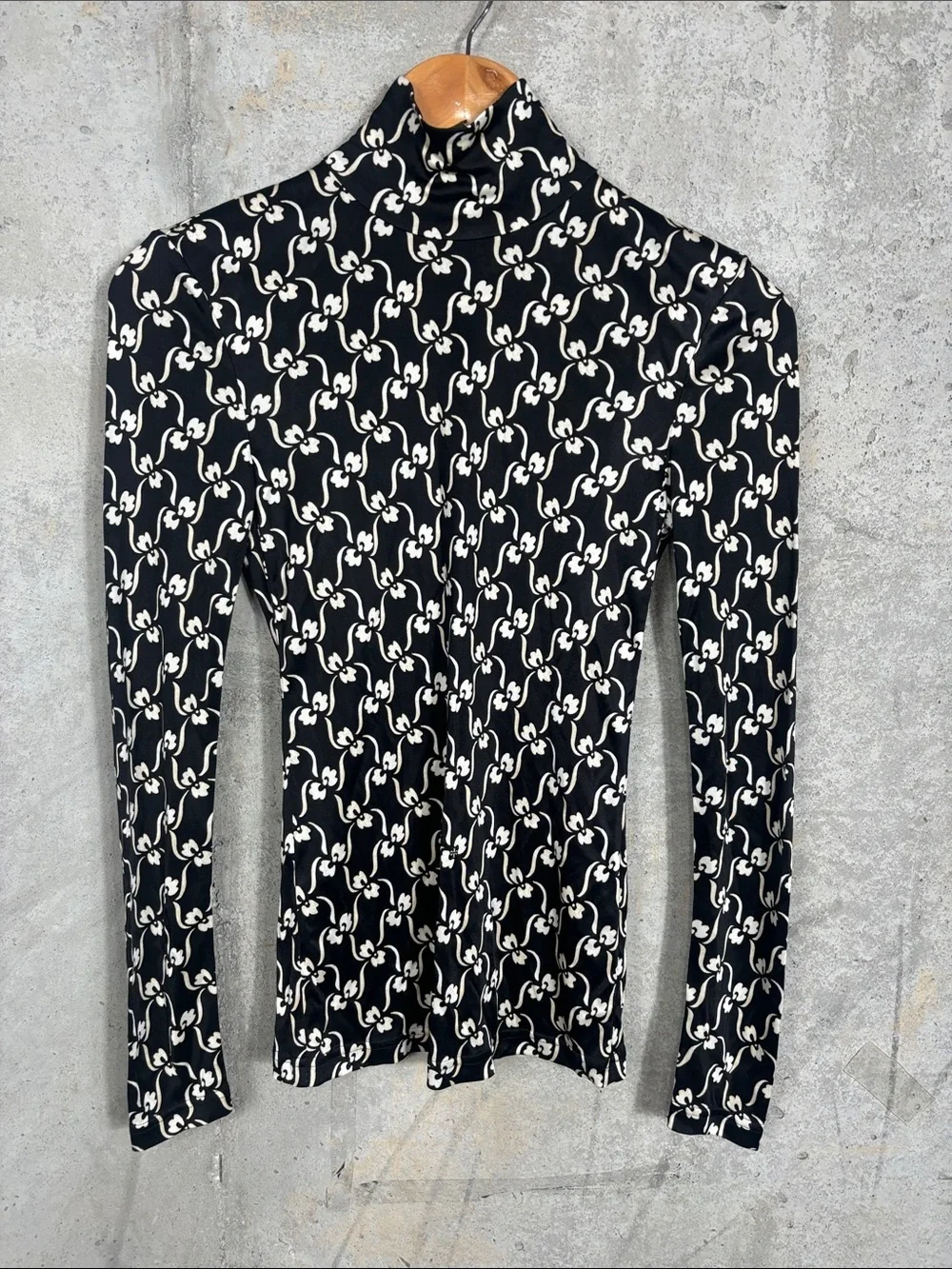 Tory Burch Black Silk Jersey Turtleneck
